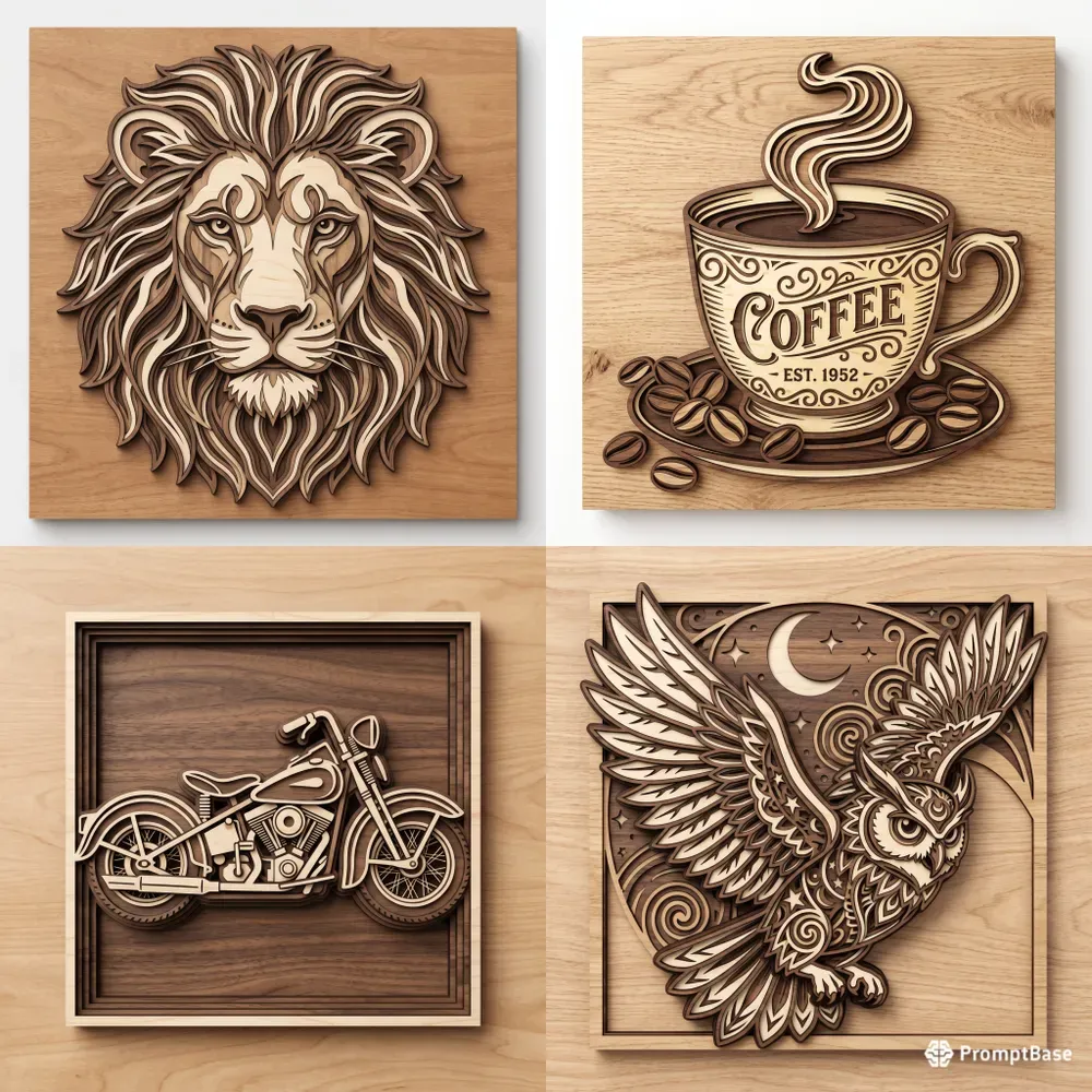 Layered Wooden Vector Art
