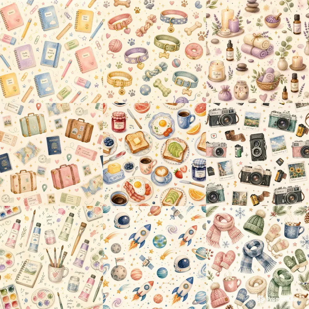 Dreamy Watercolor Pattern Kits
