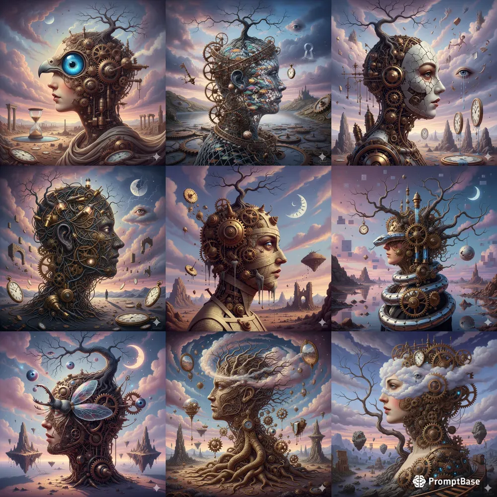 Surreal Steampunk Portrait Illustrations