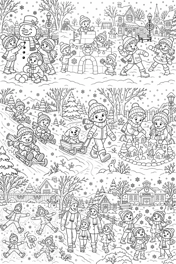 Snowy Days Coloring Pages