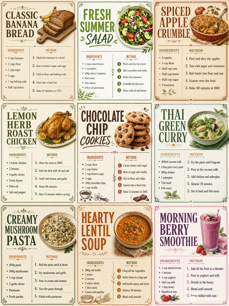 Illustrated Recipe Card Designers