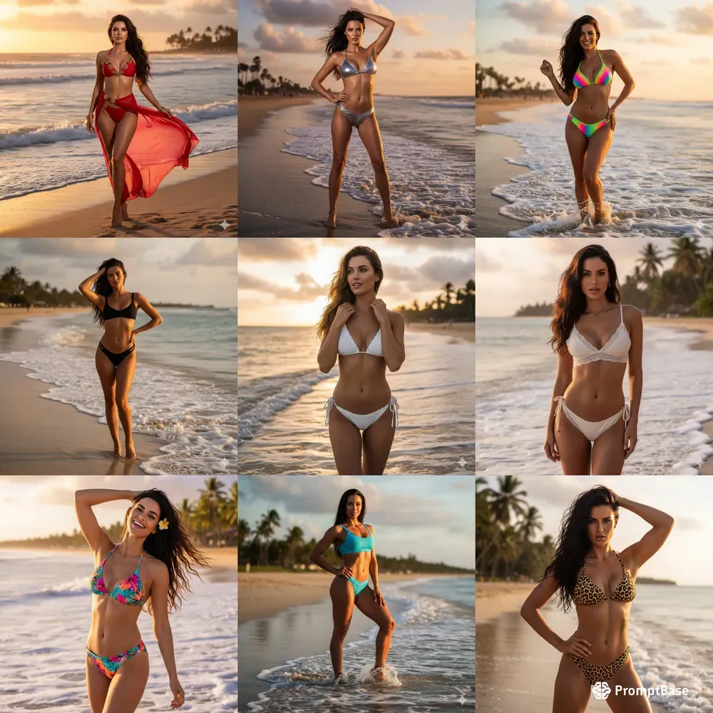 Beach Glam Bikini Models
