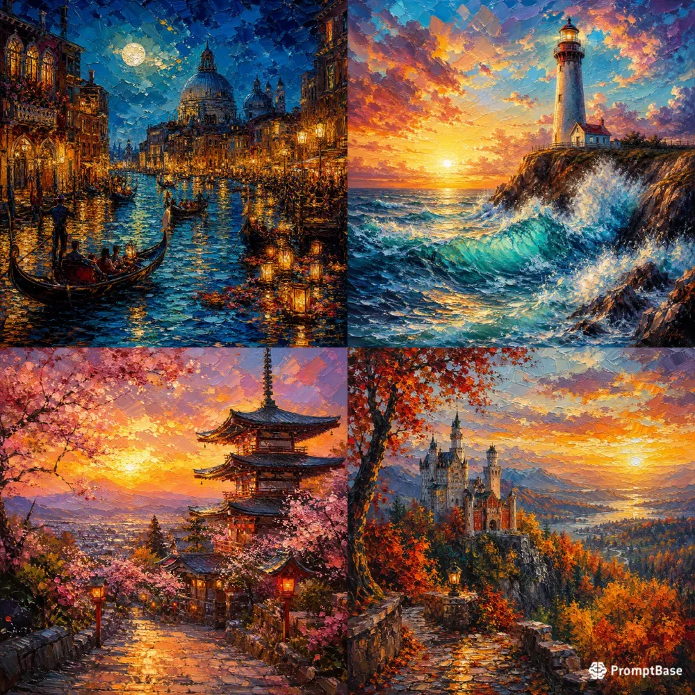 Dreamscape Landmark Oil Paintings