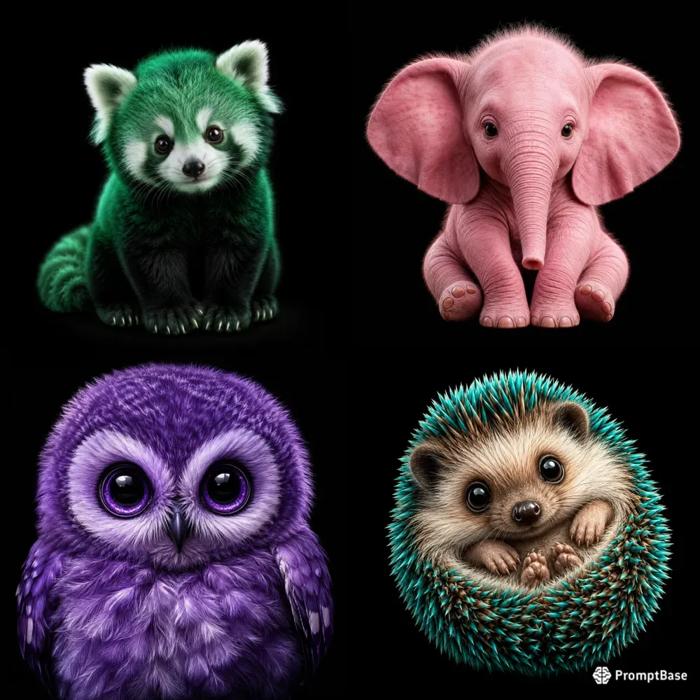 Cute Baby Animal Color Portraits
