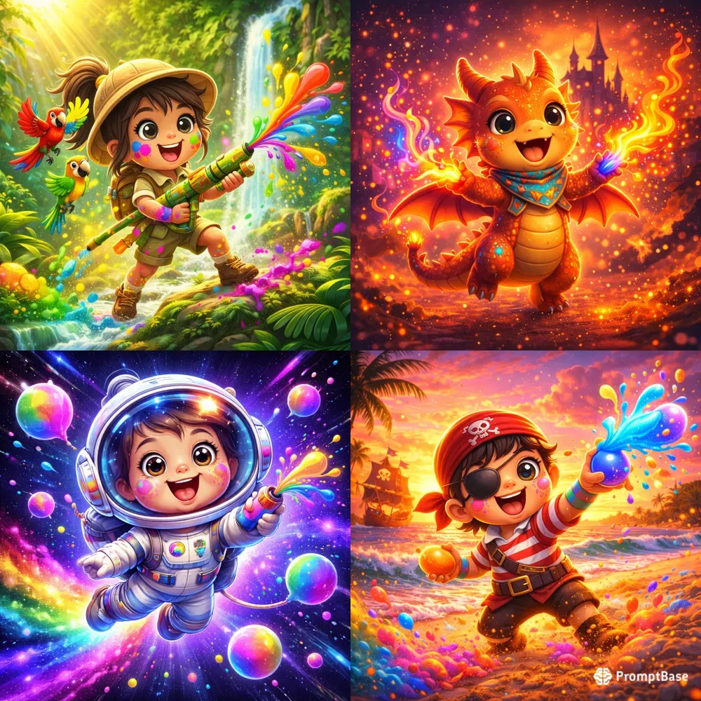 Color Splash Cartoon Characters