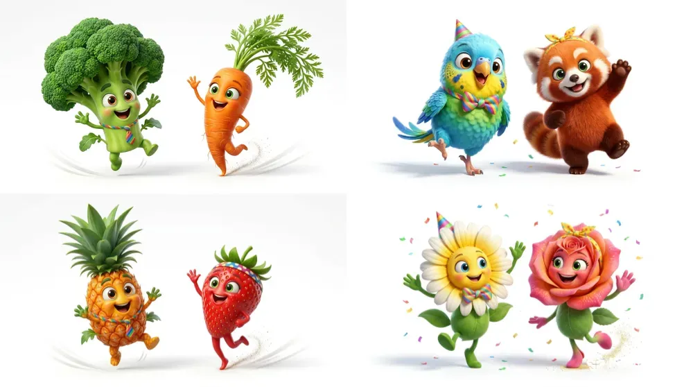 Cute 3D Happy Animated Characters