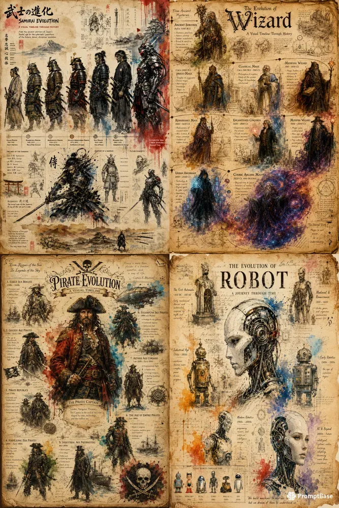 Vintage Evolution Art Collages