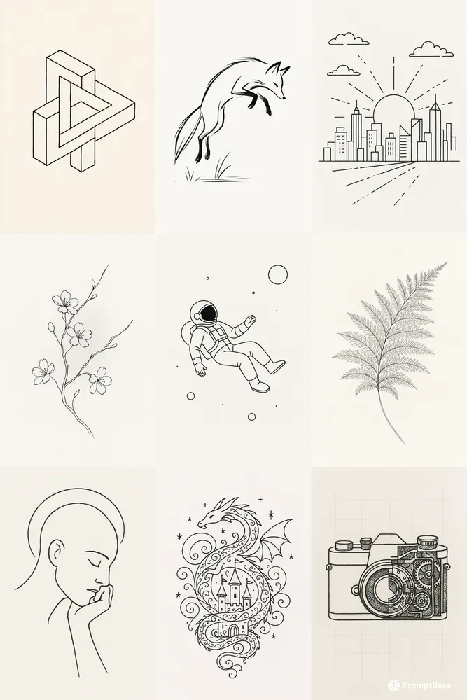 Elegant Minimalist Line Art