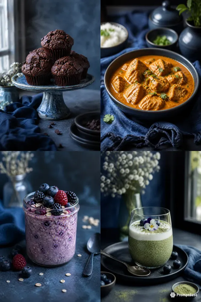 Food In Navy Colors