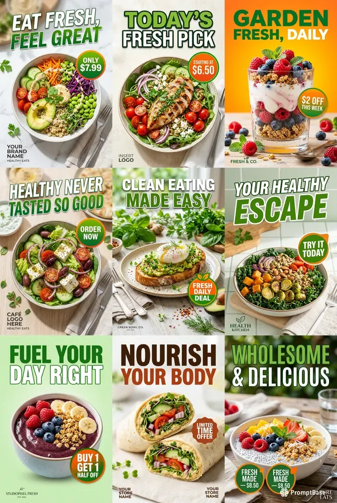 Healthy Food Salad Ad Posters