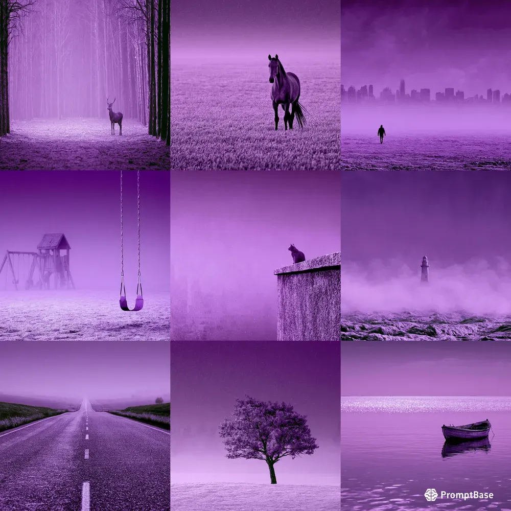 Purple Atmospheric Minimal Scenes