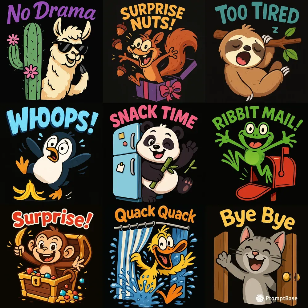 Funny Cartoon Sticker Packs