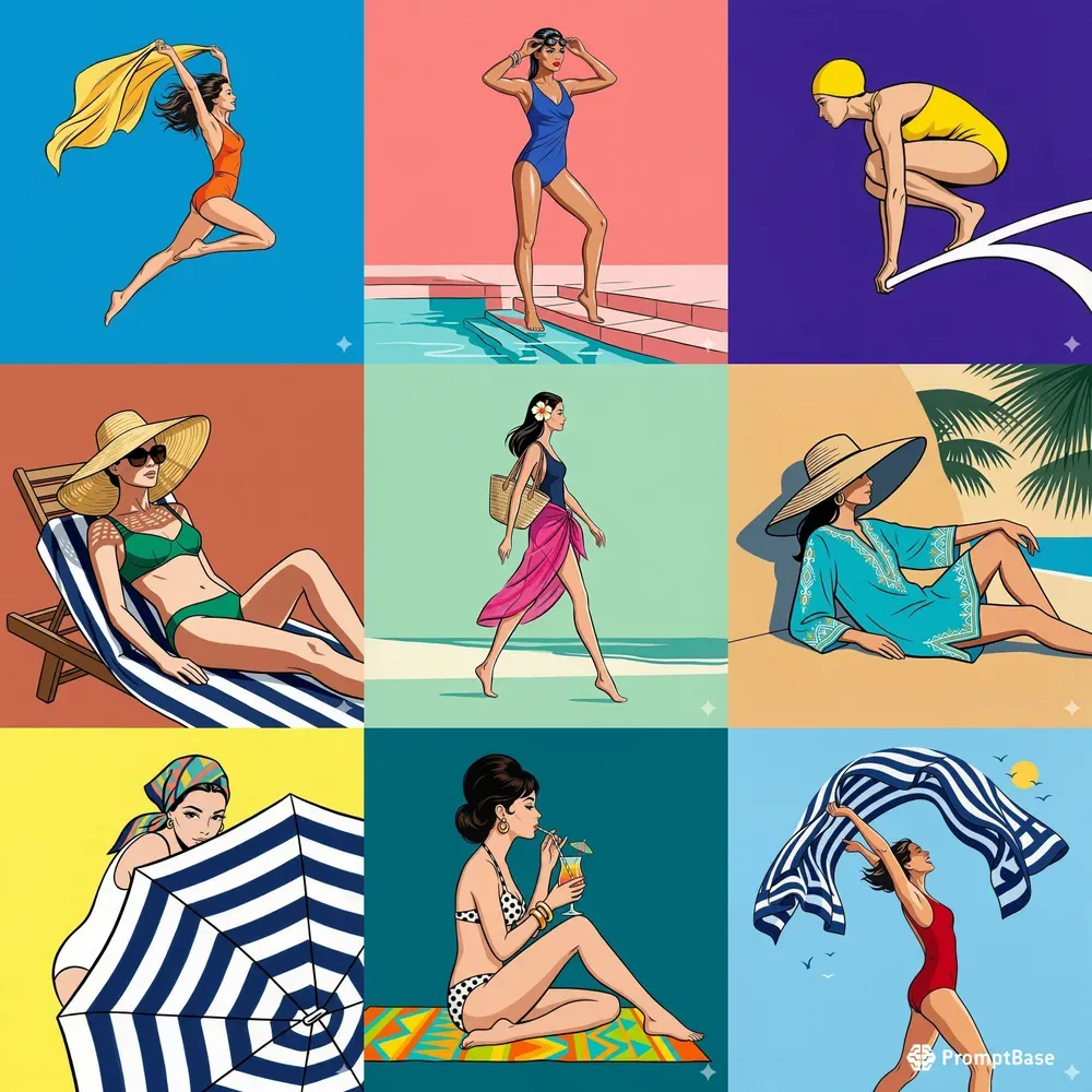 Vintage Summer Fashion Acrylic Art