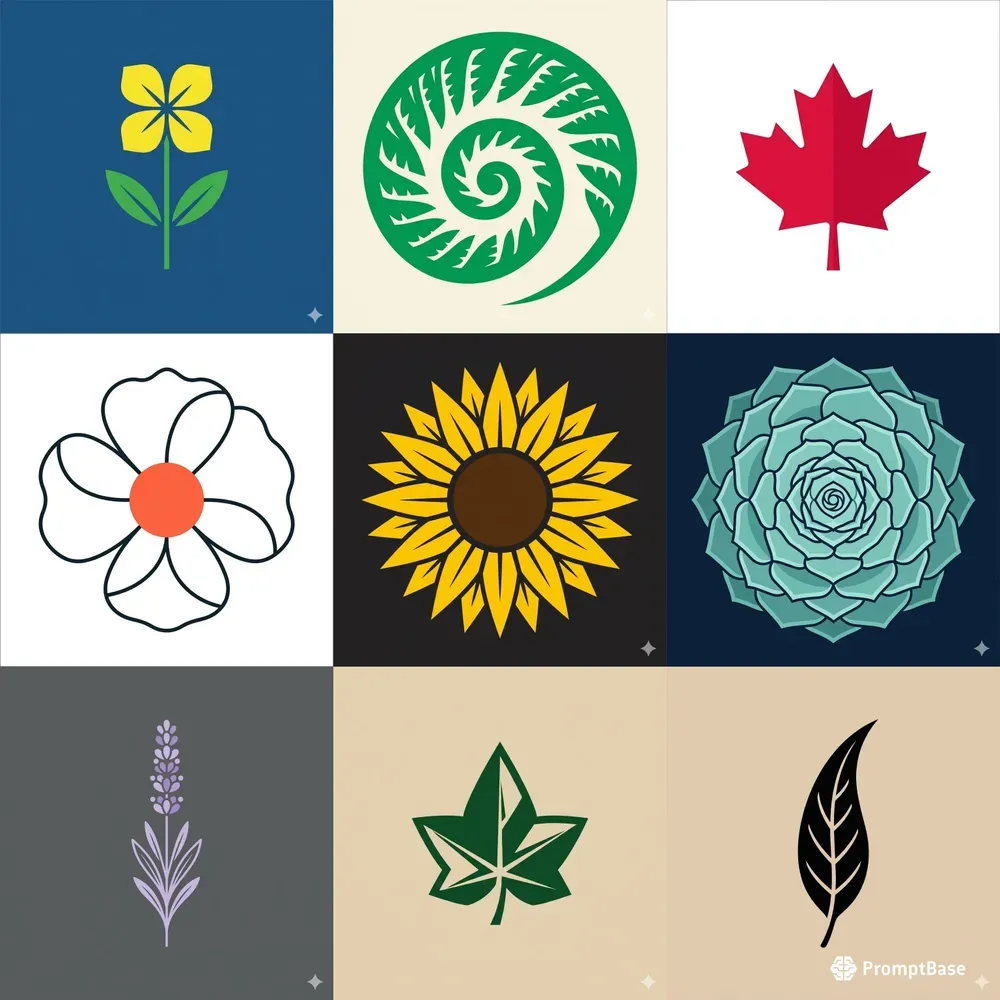 Minimalist Botanical Logo Icon Vectors