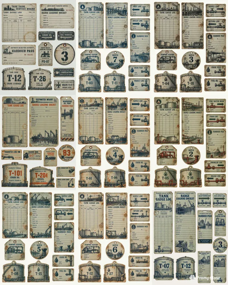 Caspian Oil Port Ephemera Sheets