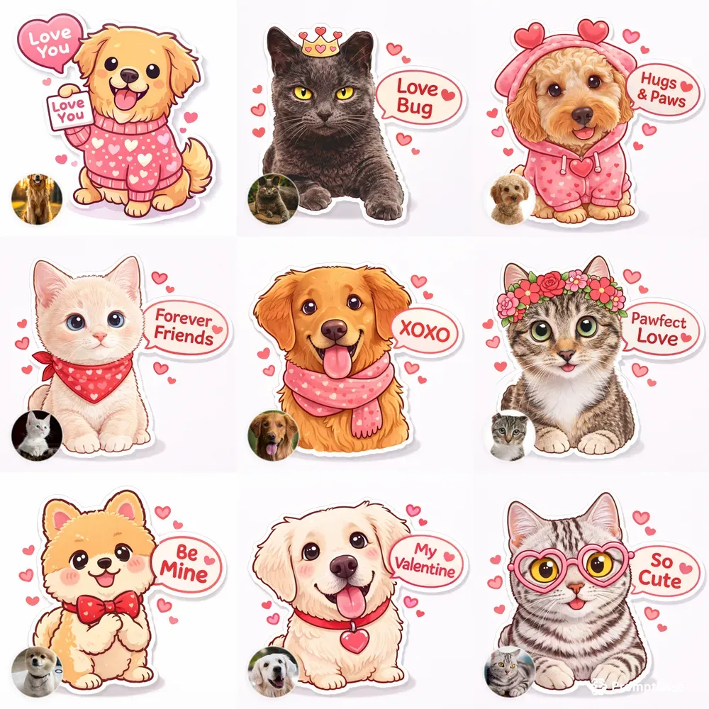 Valentine Message Pet Stickers
