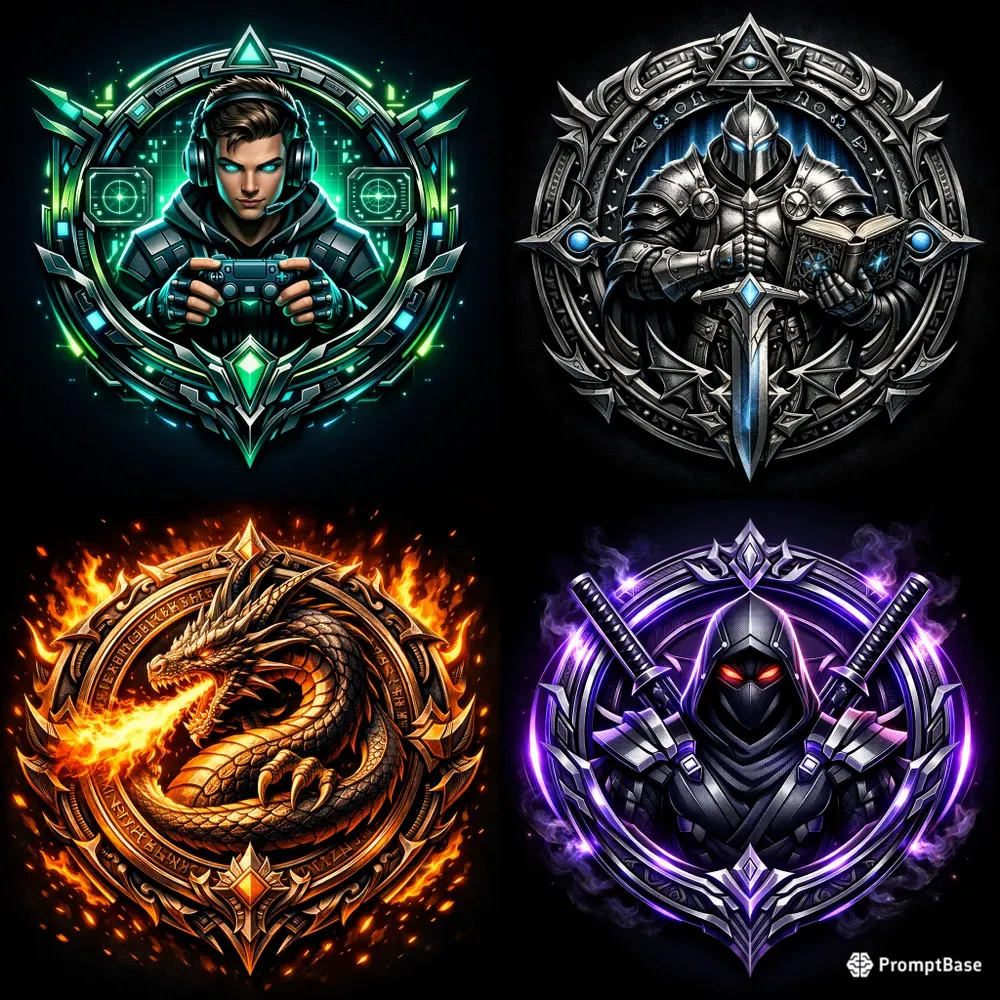 Epic 3D Gaming Fantasy Emblem Logos
