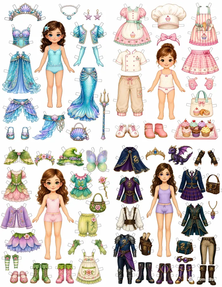 Dress Up Paper Doll Coloring Books