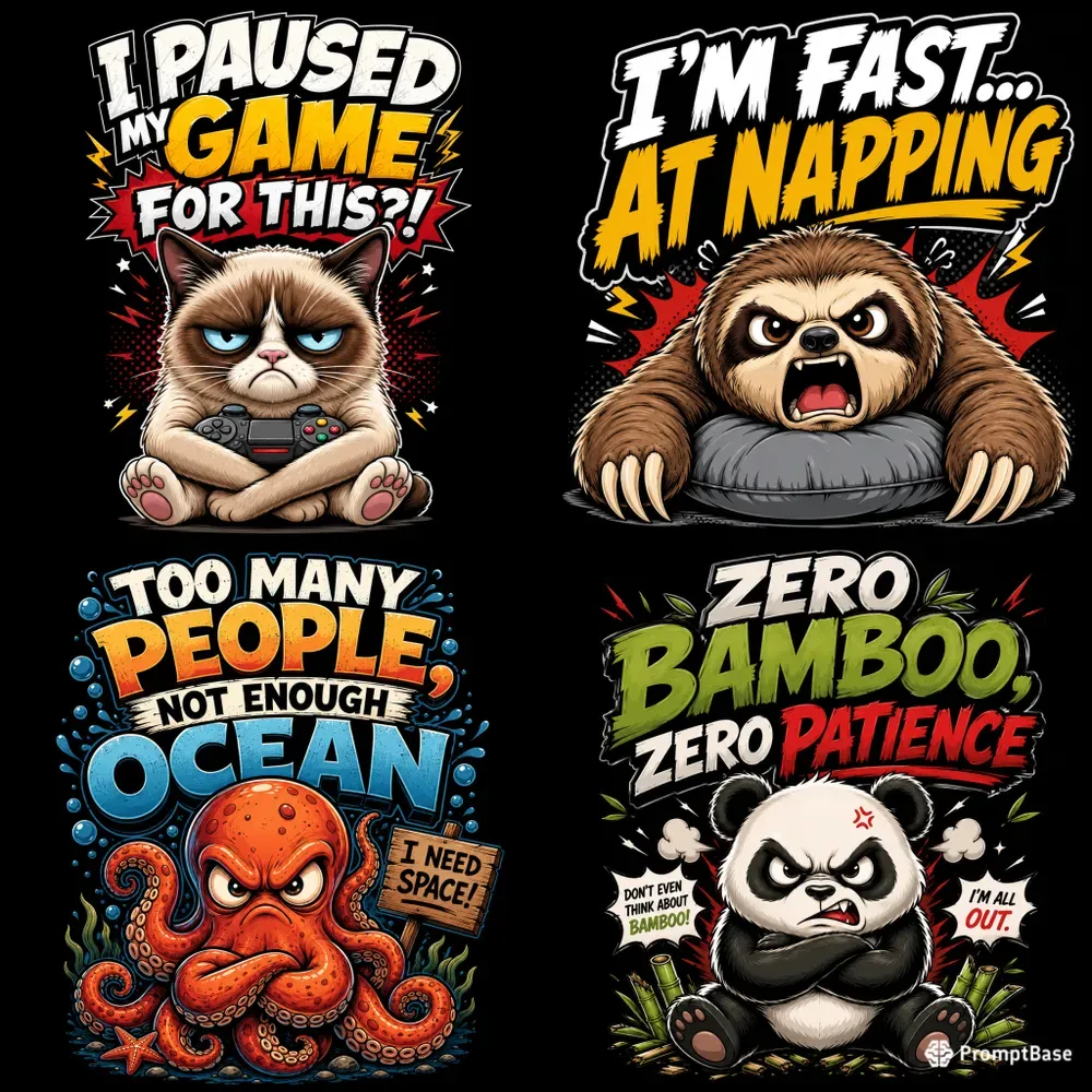 Funny Animal Attitude Tshirt Designs