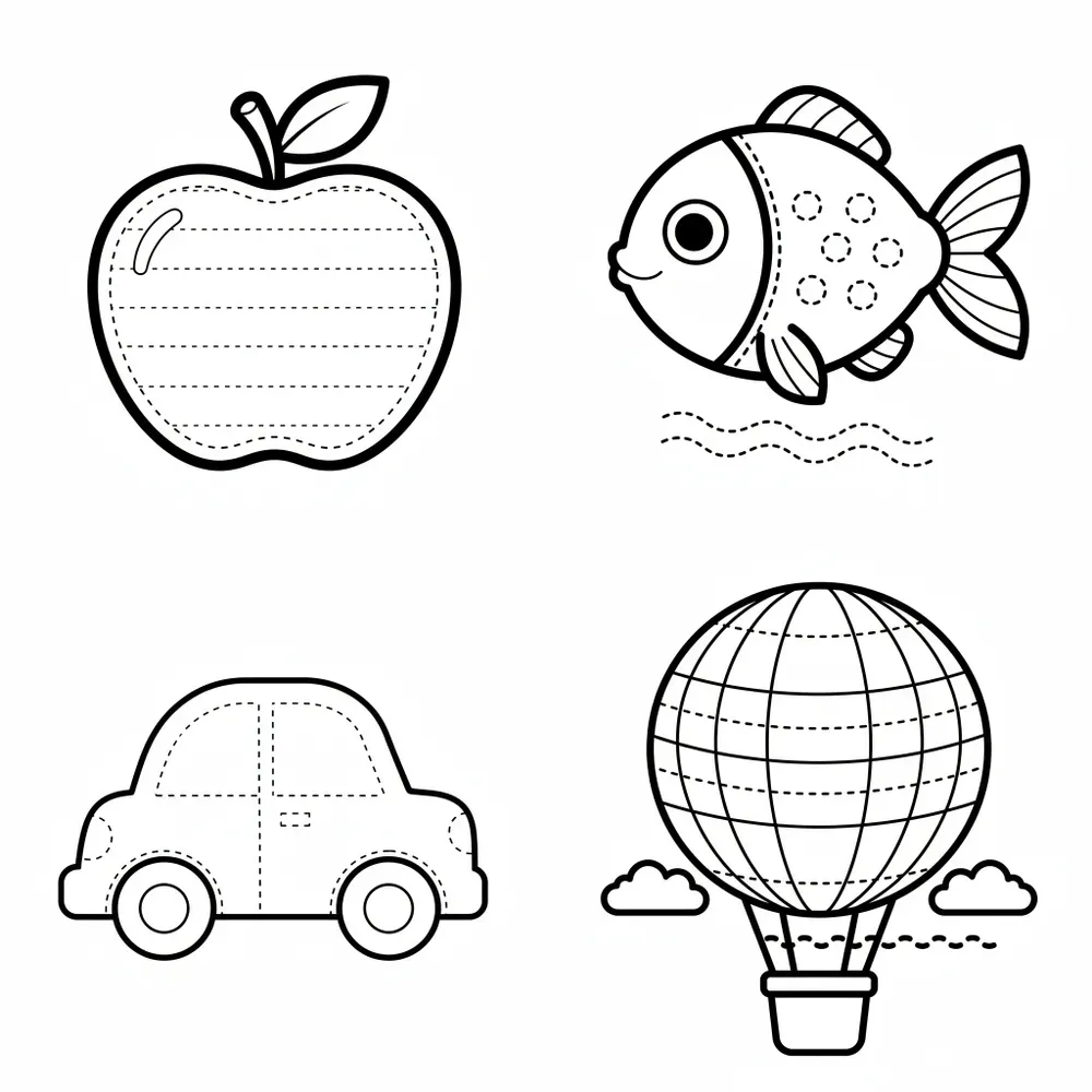 Trace Color Pages For Kids