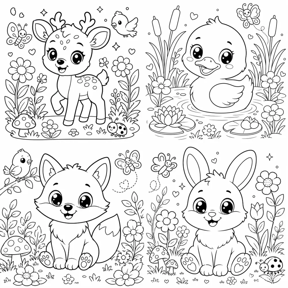 Cute Animal Coloring Pages
