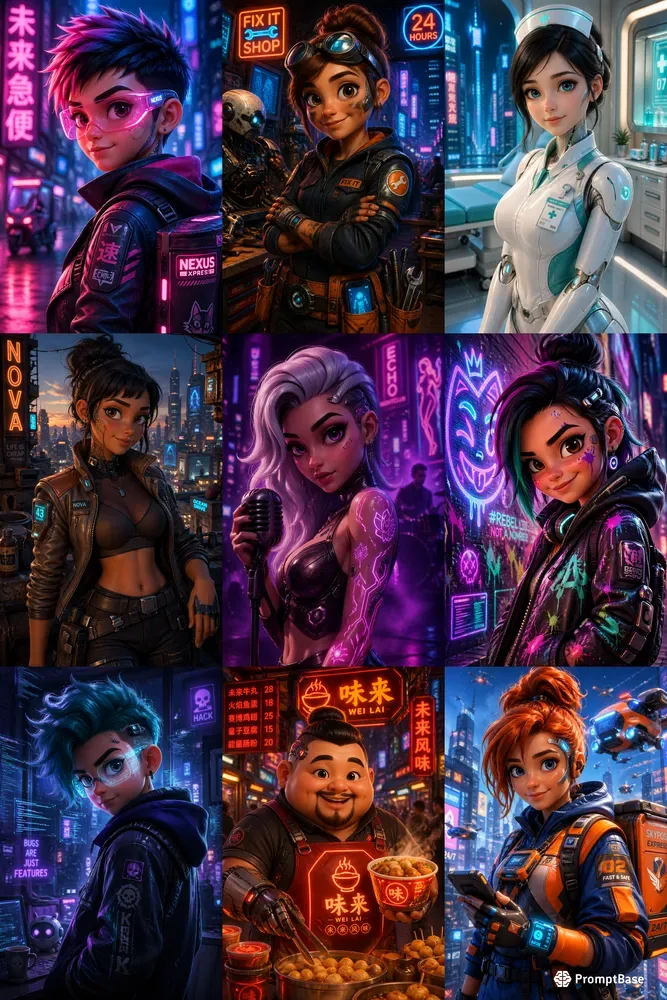Cyberpunk Pixar Character Makers