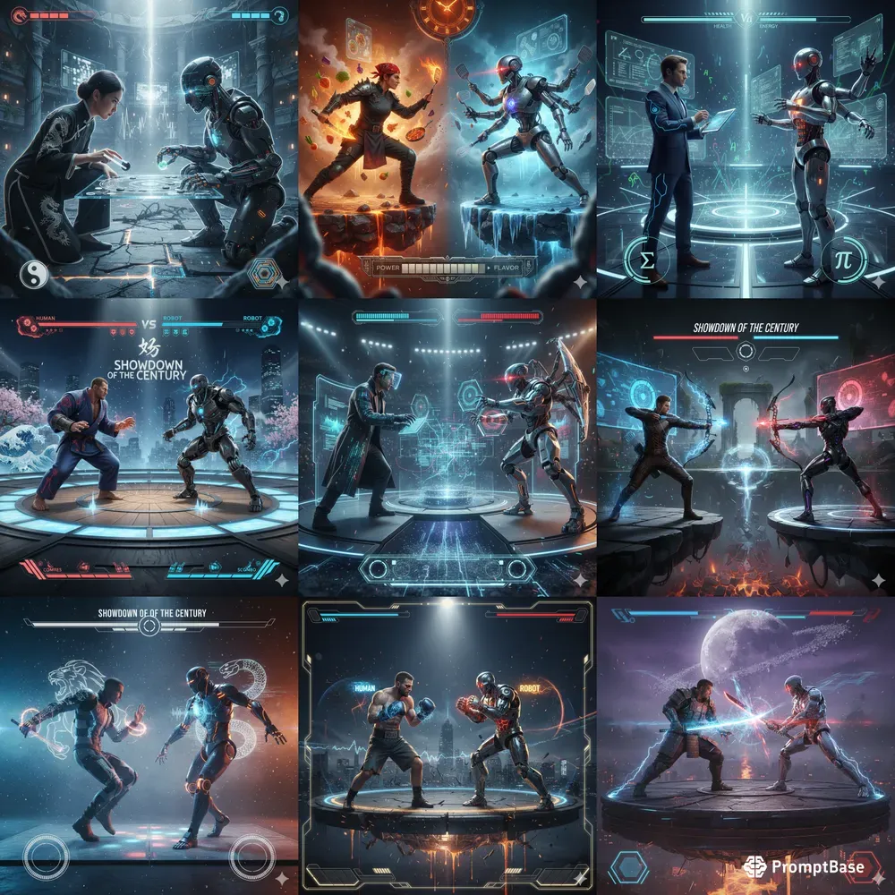 Cinematic Human Vs Robot Duels