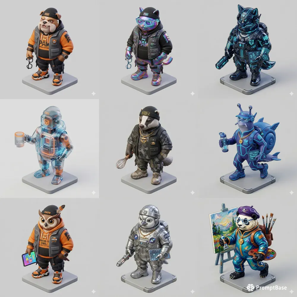 3D Isometric Brand Mascot Assets