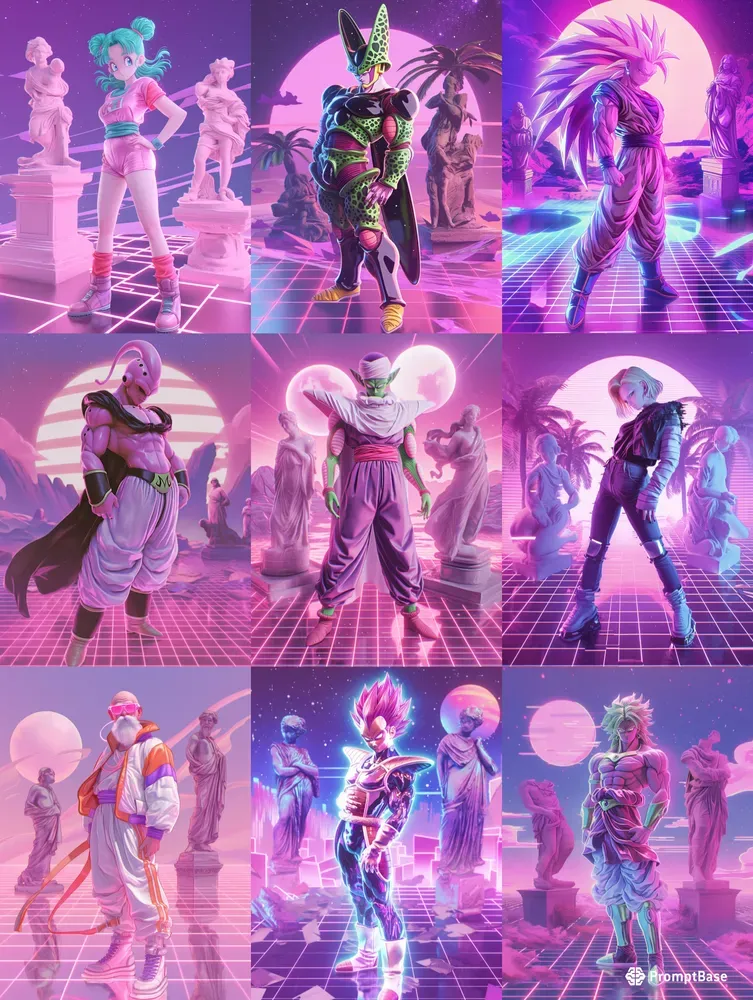 Dragon Ball Vaporwave Style