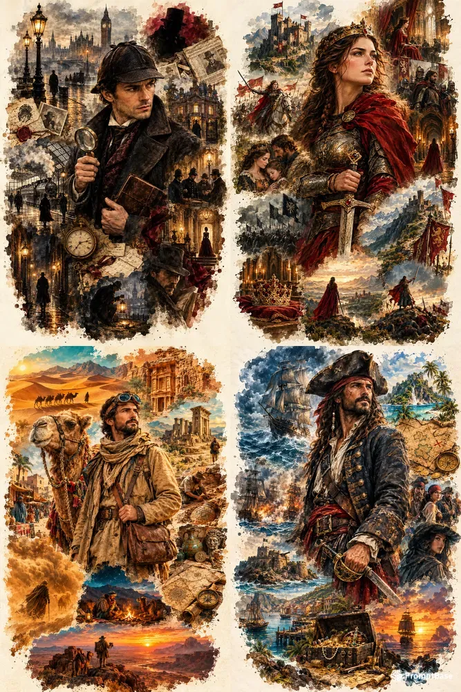 Cinematic Hero Story Collages