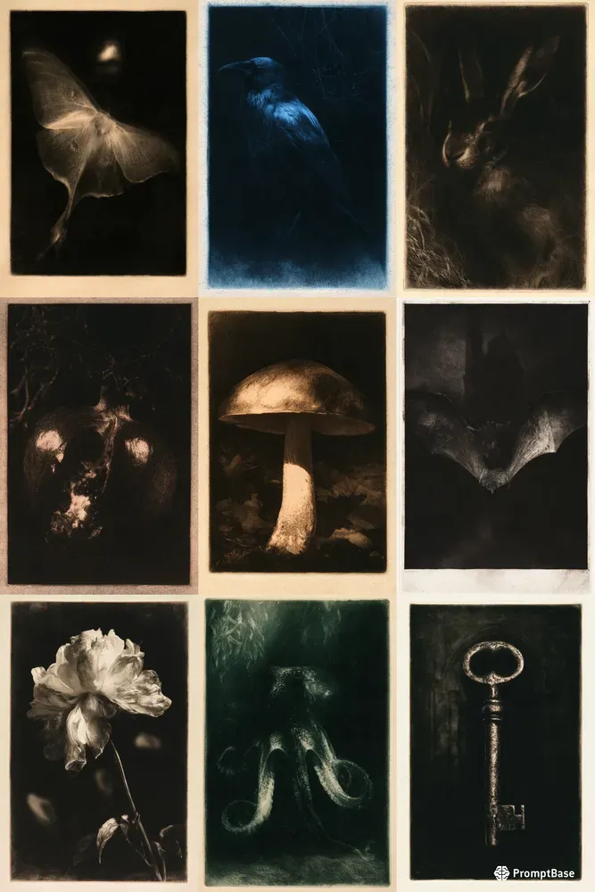 Mezzotint Print Art
