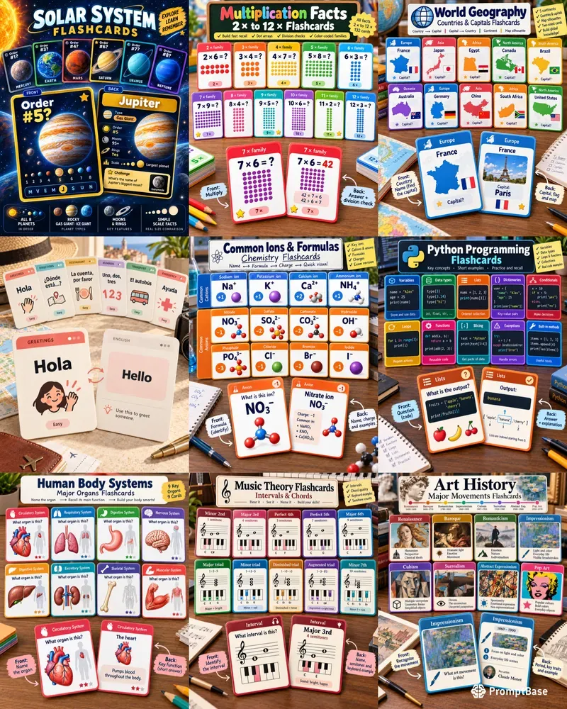 Educational Flashcard Learning Sets