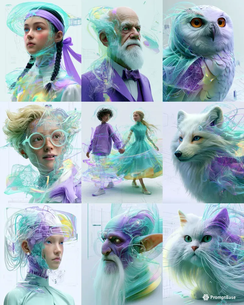 Biodigital Portrait Illustrations