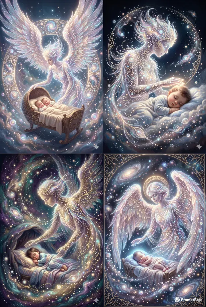 Celestial Angel Nursery Wall Art Prints