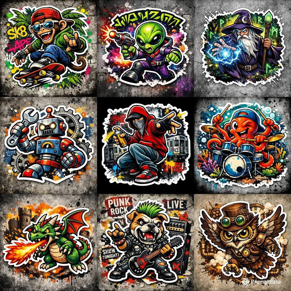 Urban Street Art Sticker Collections