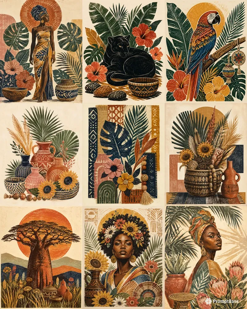 Botanical Linocut Wall Art