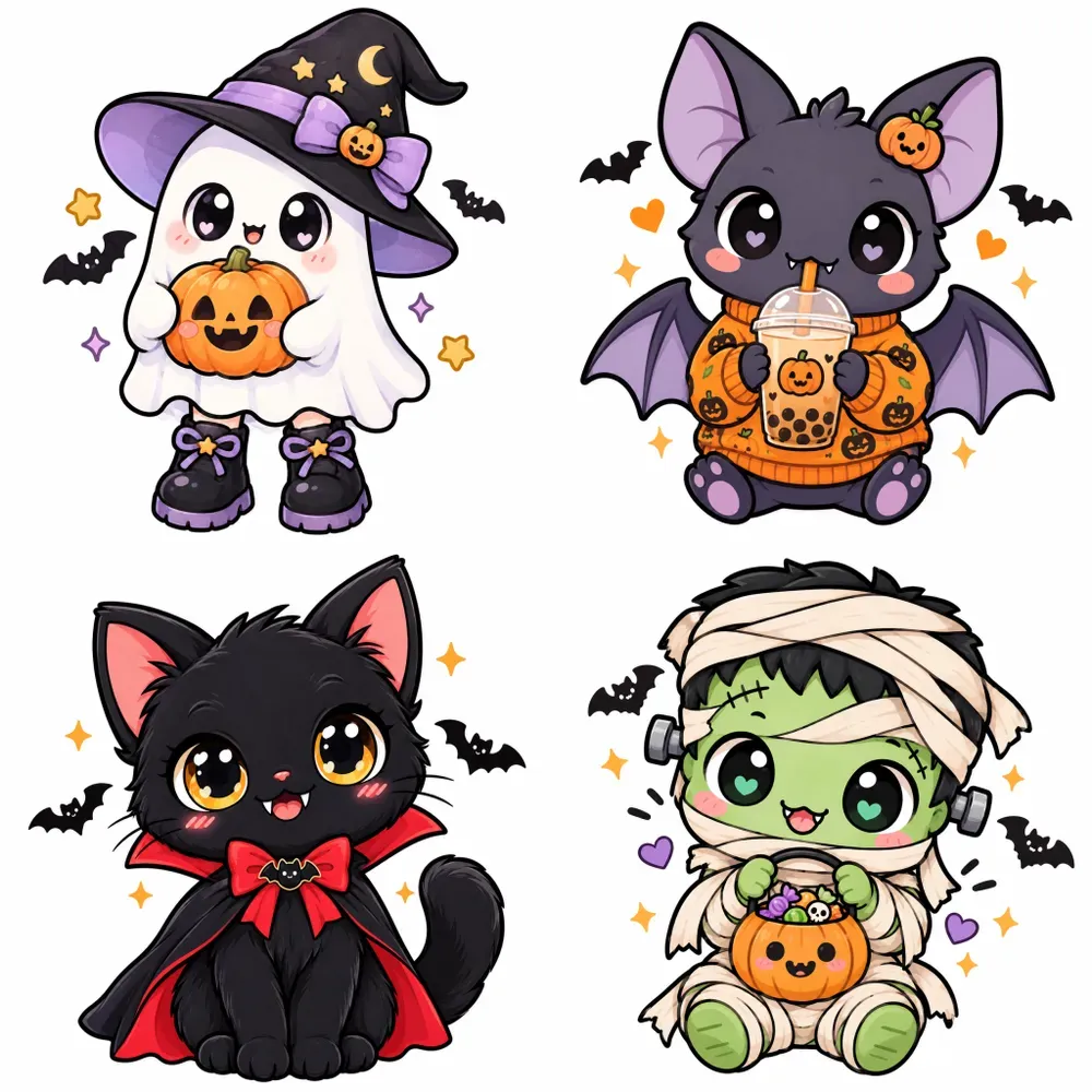 Spooky Cute Halloween Tshirt Cliparts