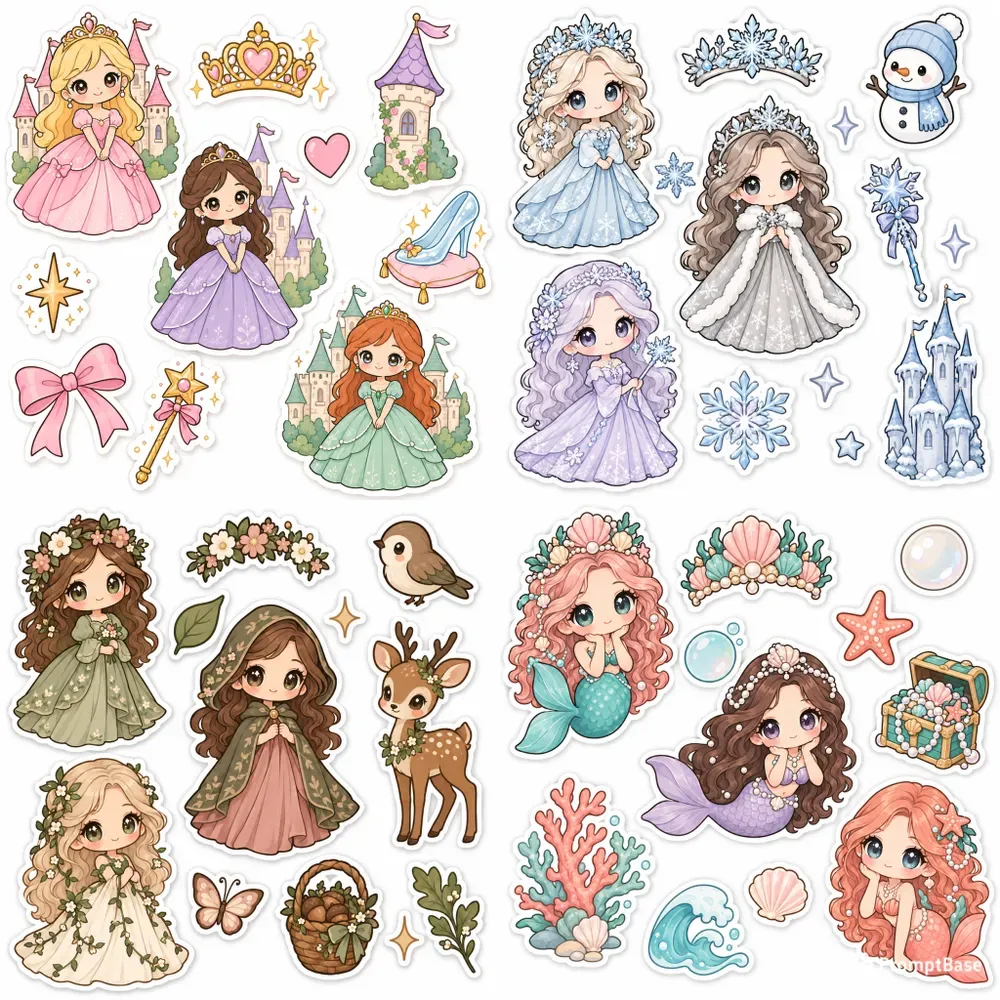 Fairytale Princess Sticker Pack Generator