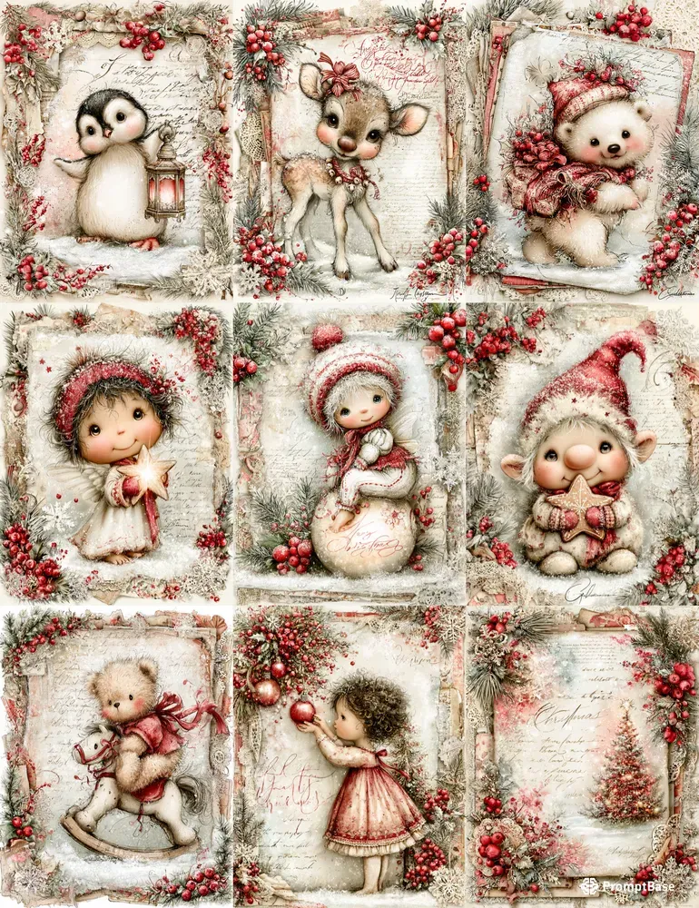 Holly Christmas Junk Journal Pages