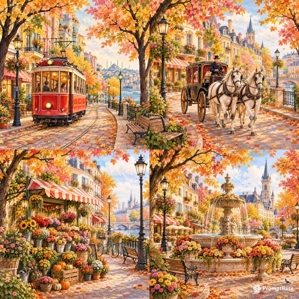 Autumn City Storybook Scenes