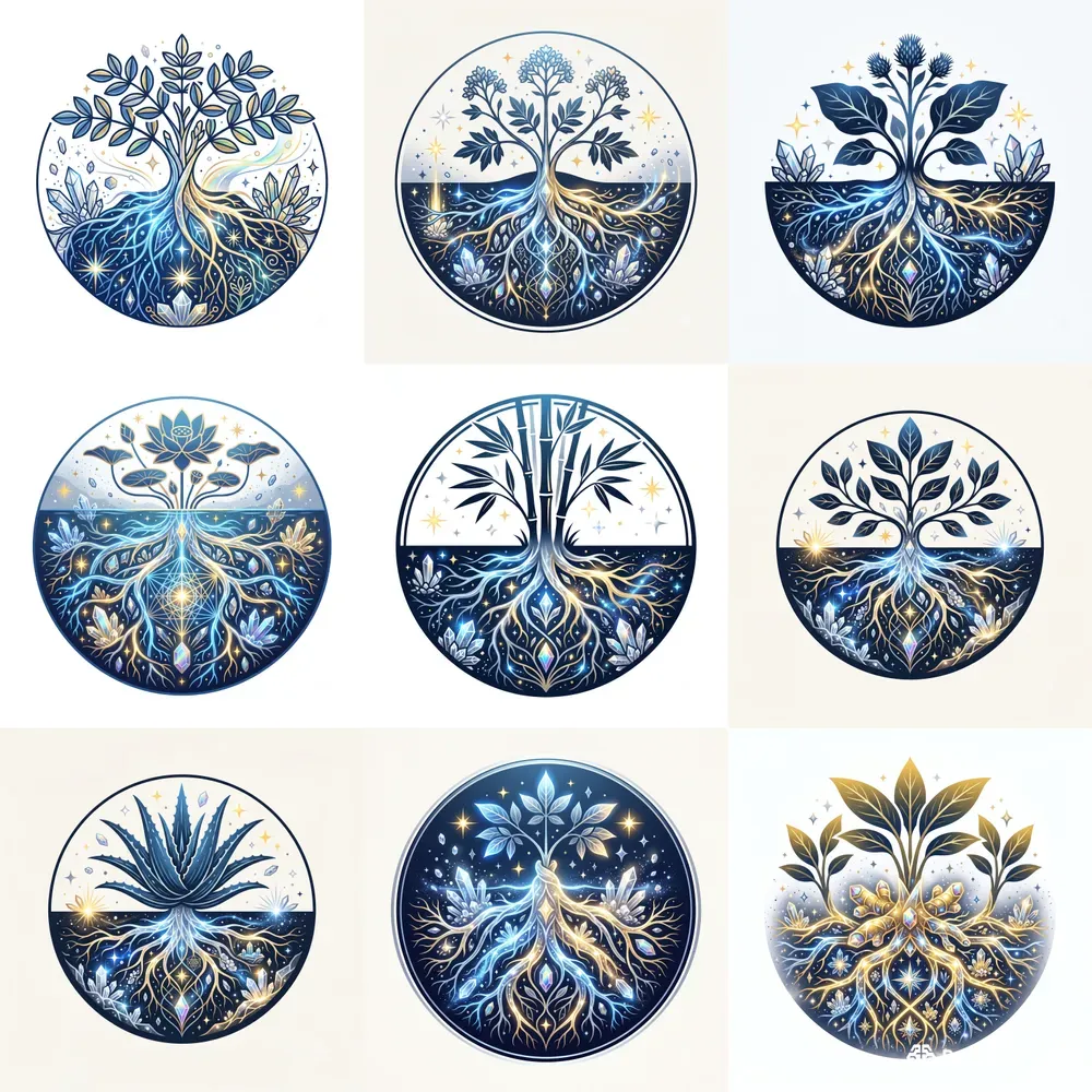 Modern Glowing Root System Emblems