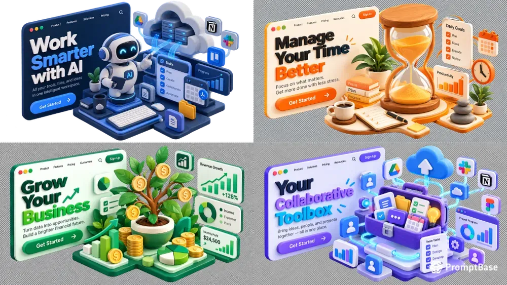 Claymation Isometric Saas UI UX Assets