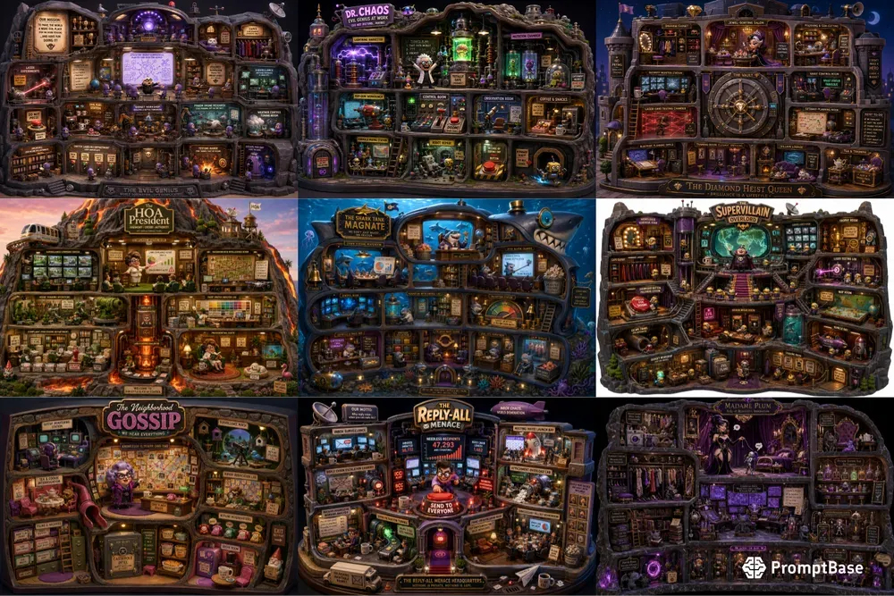 Villain Lair Cutaway Dioramas