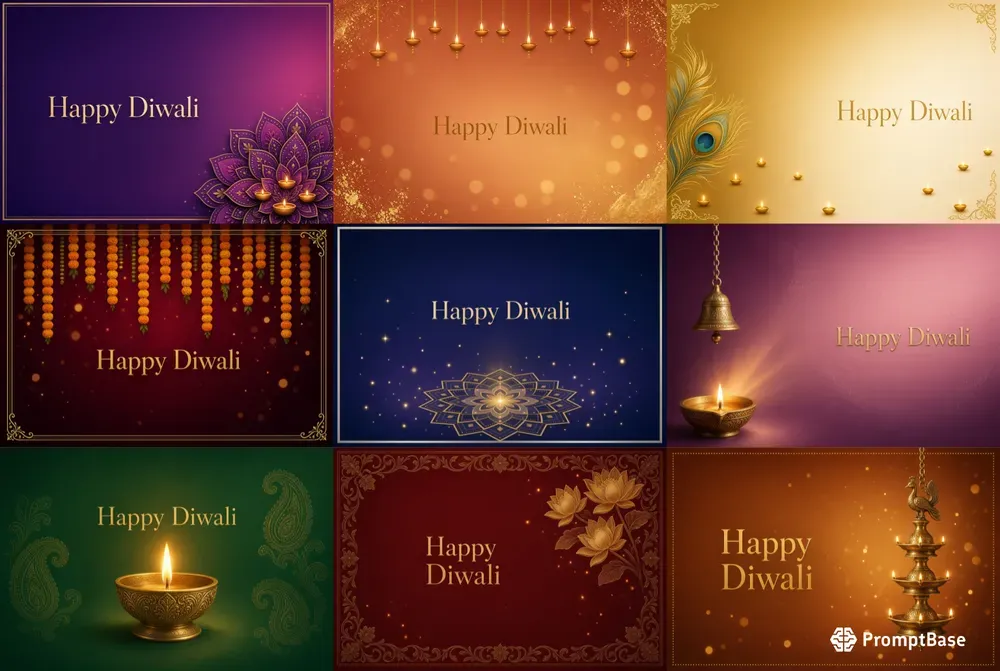 Luxury Diwali Greeting Card 20 Packs