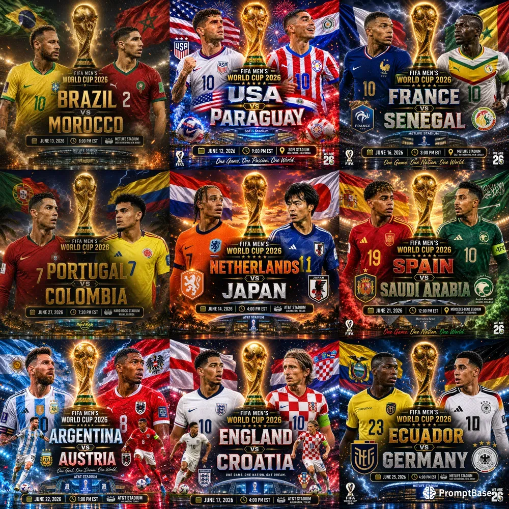 Fifa 2026 Cinematic Match Posters