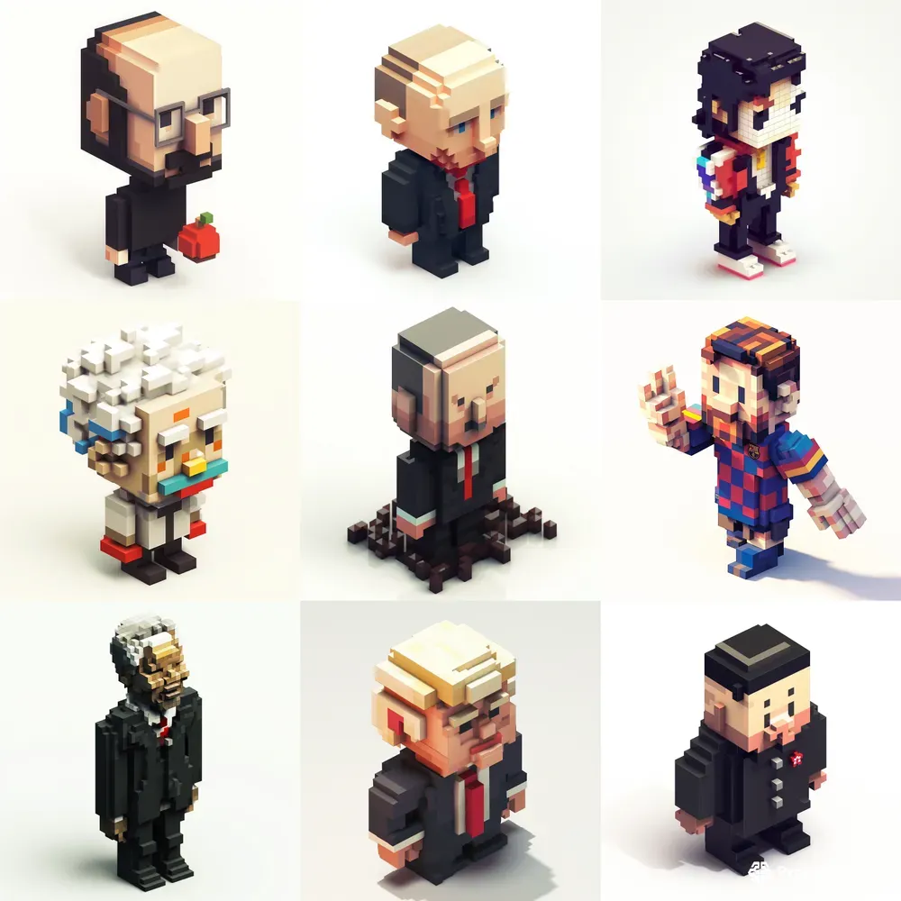 3D Voxel Famous Portraits