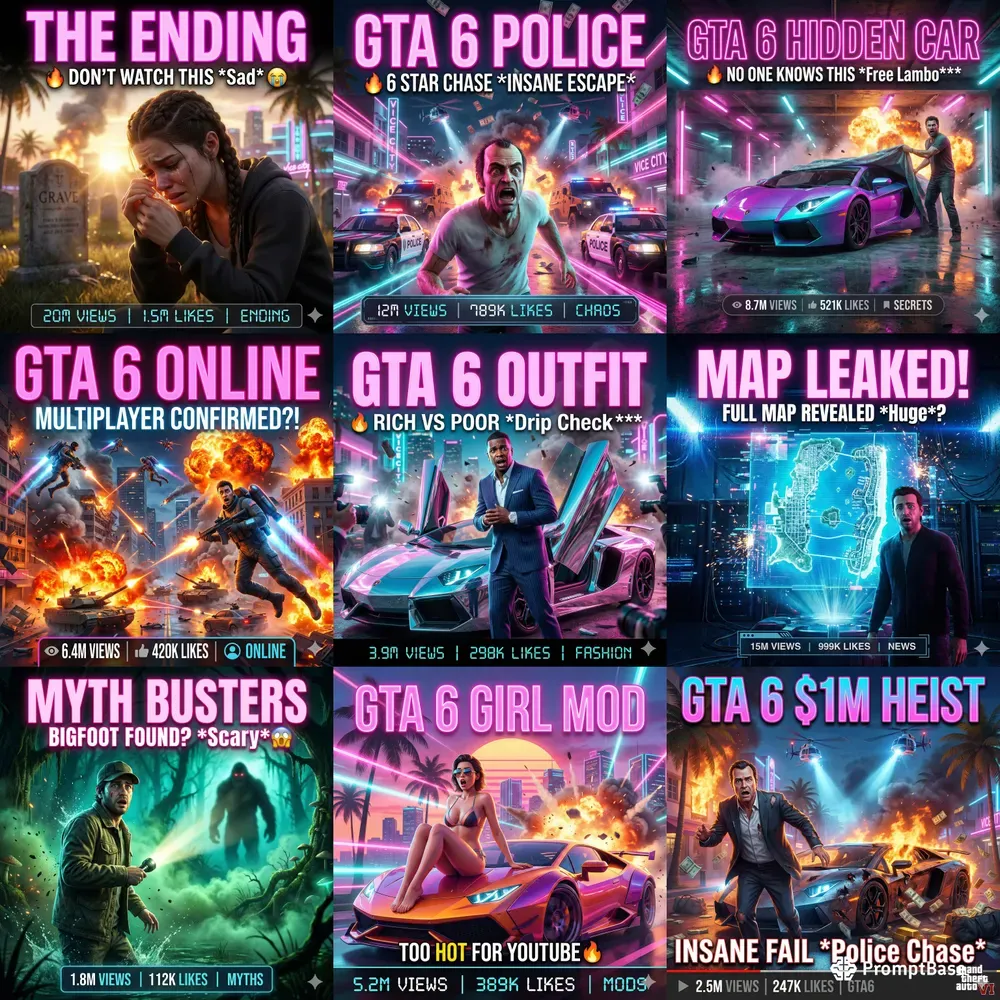 Gta 6 YouTuber Thumbnail Packs