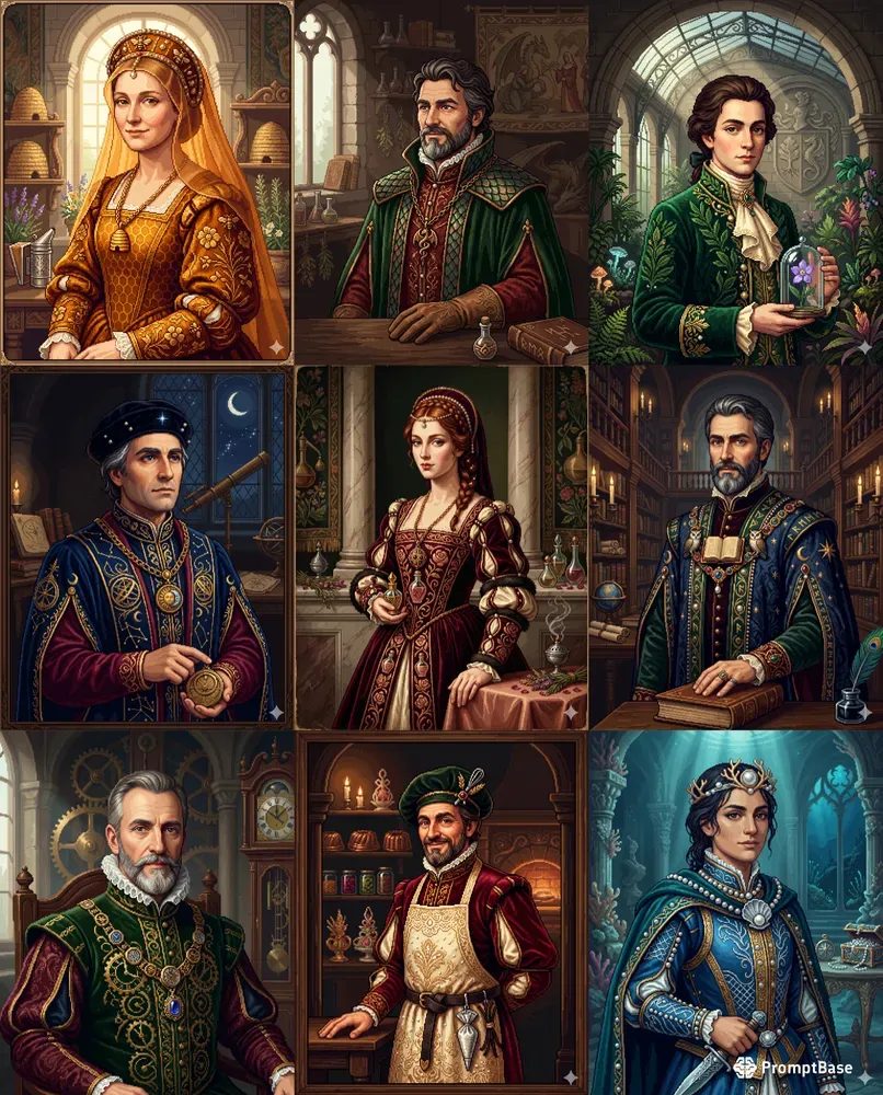 Pixel Renaissance Elegant Portraits