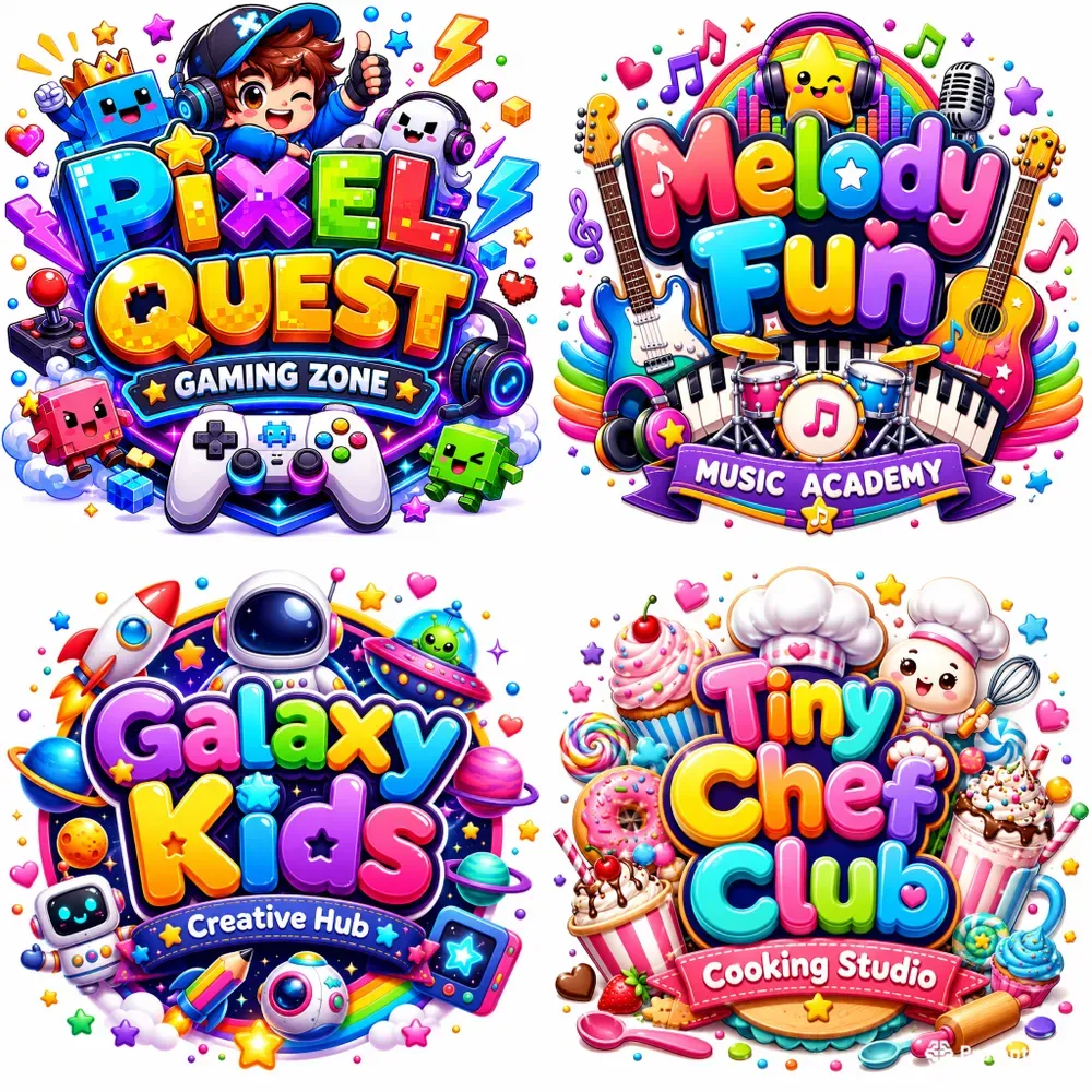 Colorful Kids Activity Studio Logos