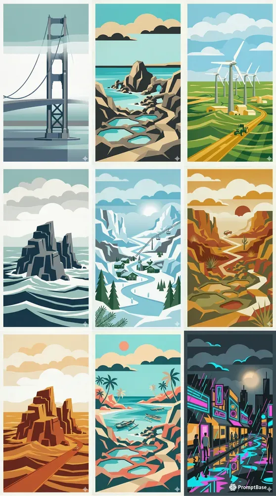 Vintage Travel Poster Illustrations